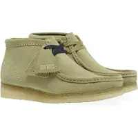 Clarks Heren Wallabee beige leren enkellaarsjes (41), 1 tot 3 cm, Veters, Casual 26155520
