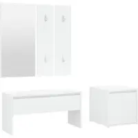 vidaXL Garderobe set bewerkt hout wit