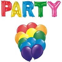 Haza - Verjaardag letters folie ballonnen PARTY en 50x latex ballonnen