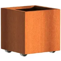 HetTuinstel.nl Cortenstaal plantenbak 50x50x50cm - Met wielen