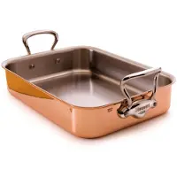 Mauviel M'150s braadslede 35 x 25 cm koper met rvs handgreep
