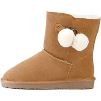 Gooce Snowboots 'Gigi' kastanjebruin / wit