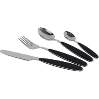 Gimex - Bestek - Zwart - Soft Touch heft - 16-Delig