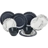 Flamefield Marmeren Melamine Servies Set 12 St.