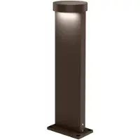 Wever & Ducre Sokkellamp buiten Palos Round 2.0, dimbaar, brons / oud-messing, Aluminium, Modern, LED buitenlamp