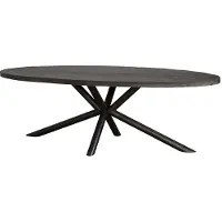 Tower Living Selva mango oval diningtable top 1,5 / 2,5 - 220 (Zwart, 220x110x77cm)