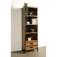 Tower Living Basto - Bookshelf 2 drws. (Naturel, 60x190x40cm)