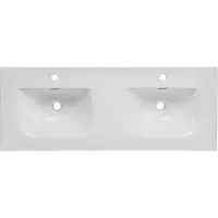 Comad Sky keramische dubbele wastafel 120cm wit glans