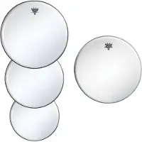 Remo Ambassador Clear Tom Pack - 10 12 14" Heads + 14 Hazy Snare Side