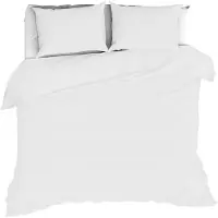 MOODIT Dekbedovertrek Basil White-240 x 200 / 220 cm | Lits-Jumeaux