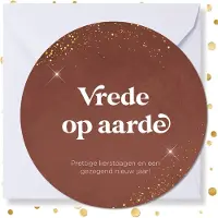 MajesticAlly Kerstkaart rond 'Vrede op aarde' - 10 stuks - met enveloppen - kerstkaarten