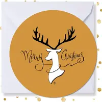 MajesticAlly Kerstkaart rond 'Merry Christmas' - 10 stuks -met enveloppen - kerstkaarten