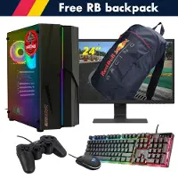 Screenon - Racing Gaming Set + Red Bull Backpack - F1124024 - (GamePC.F11040 + 24 Inch Monitor + Toetsenbord + Muis + Controller + Gratis Red Bull Backpack)