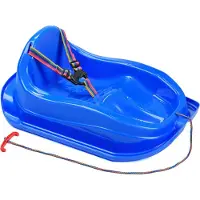 Enero Marmat Kinderslee met rugleuning - Blauw slee voor 1+ jaar - Inclusief riem