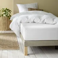 MOODIT Hoeslaken Alina White-180 x 200/220 cm