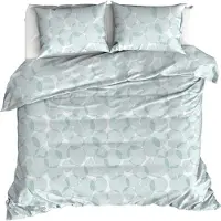 MOODIT Dekbedovertrek Odil Blanche Mint-240 x 200 / 220 cm | Lits-Jumeaux
