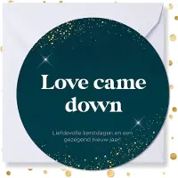 MajesticAlly Kerstkaart rond 'Love came down' - 10 stuks - met enveloppen - kerstkaarten