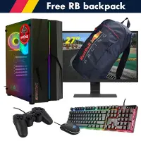 Screenon - Racing Gaming Set + Red Bull Backpack - F1124027 - (GamePC.F11040 + 27 Inch Monitor + Toetsenbord + Muis + Controller + Gratis Red Bull Backpack)