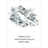 MajesticAlly Christelijke kerstkaarten | Voordeelpakket | 10 kerstkaarten met enveloppen | Midden in de winternacht vogel |