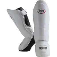 Super Pro Combat Gear Thai-Pro Shin Guard Wit/Zwart Extra Large