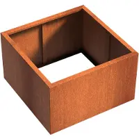 HetTuinstel.nl Cortenstaal plantenbak 100x100x60cm - Zonder bodem