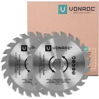 Vonroc TCT zaagbladen voor mini cirkel- en invalzagen – 85x15mm – 24 tanden - 2 stuks cirkelzaagbladen – Voor hout, lami