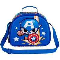 KARACTERMANIA - Marvel - Captain America - Punch - 3D Thermische Lunchtas met Trolley bevestiging - Snack - Blauw