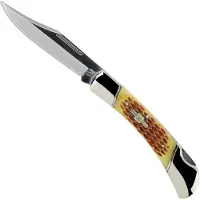 Rough Ryder Folding Hunter Amber Bone