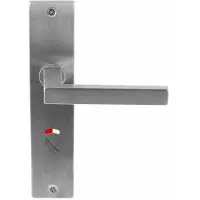 In-Door Deurklink Basis vierkant rvs Op langschild WC63/8