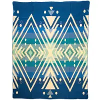 EcuaFina | Handgemaakt plaid Imbabura wol blauw 205x110x1 cm plaids | NADUVI