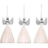 Goodwill Kerstbal-Engel Glas Wit 12 cm Voordeelaanbod Ass. Per 3 stuks