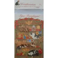 Franciens katten 8 Dubbele Kerstkaarten met enveloppen kat van in de kast 10x15 cm - Feestdagen kaarten