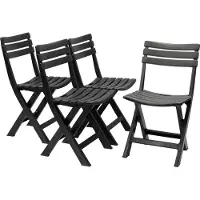 MaxxGarden Tuinstoel - klapstoel camping 41cm - 4 stuks - zwart