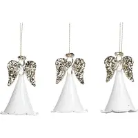 Goodwill Kerstbal-Engel Glas Wit 11 cm Voordeel Ass. Per 3 Stuks