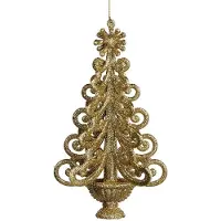 Goodwill Kerstbal-Kerstboom Glas Goud H 26 cm Voordeelaanbod per 2 stuks