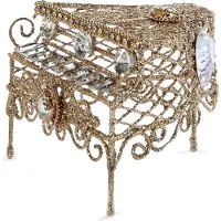 Goodwill Kerstbal-Jewel Piano-Vleugel Briljant Goud Lengte 8 cm