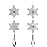 Goodwill Kersthanger Sneeuwvlok Wit-Zilver 22,5 cm Voordeel Ass. Per 2 Stuks