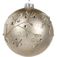 Goodwill Kerstbal Jewel Briljant Beige-Zilver D 12 cm