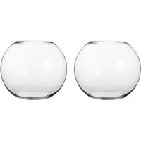 Mica Decorations Bolvaas/komvaas - 4x - glas - vissenkom - 20 x 25 cm