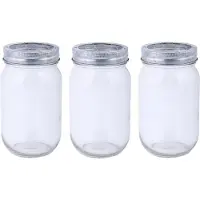 Esschert Design 4x stuks glazen bloemenvaasjes/jars met schikdeksel 13 cm - Bloempotjes voor binnen - Kruidenpotjes