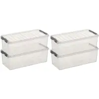Sunware q-line opberg box/opbergdoos - 6x - 9.5 liter - 48 x 19 x 15 cm - kunststof