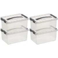 Sunware 6x Q-line Opberg Boxen/opbergdozen 6 Liter 30 Cm Kunststof-