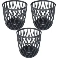 Prosperplast 3x Stuks kunststof opbergmanden antraciet 39 cm - opbergen/opruimen van spullen