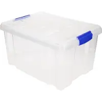 PlasticForte 4x stuks Opslagbakken/organizers met deksel 5 liter 29 x 19 x 14 cm transparant - Opbergbakken