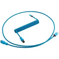 Cablemod PRO Coiled Keyboard Cable - Spiraalkabel Toetsenbord - Micro-USB naar USB-A - Aviator Plug - 1.5 Meter - Spectrum Blue (Blauw)