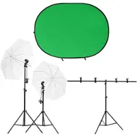 vidaXL Fotostudioset met verlichtingsset en achtergrondscherm