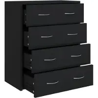 vidaXL Dressoir met 4 lades 60x30,5x71 cm zwart