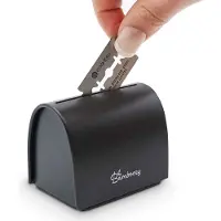 Bamboozy Metalen Doosje voor Gebruikte Safety Razor Blades Mat Zwart Verzamel Wegwerp