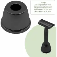 Bamboozy Losse Safety Razor Houder Aluminium Glossy Zwart Black - Alleen geschikt voor Aluminium Safety Razors