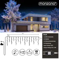 Monzana Kerstverlichting LED Lichtsnoer Kerst Warmwit 15m